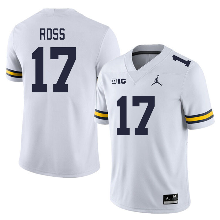 Michigan Wolverines #17 Josh Ross College Football Jerseys Stitched Sale-White